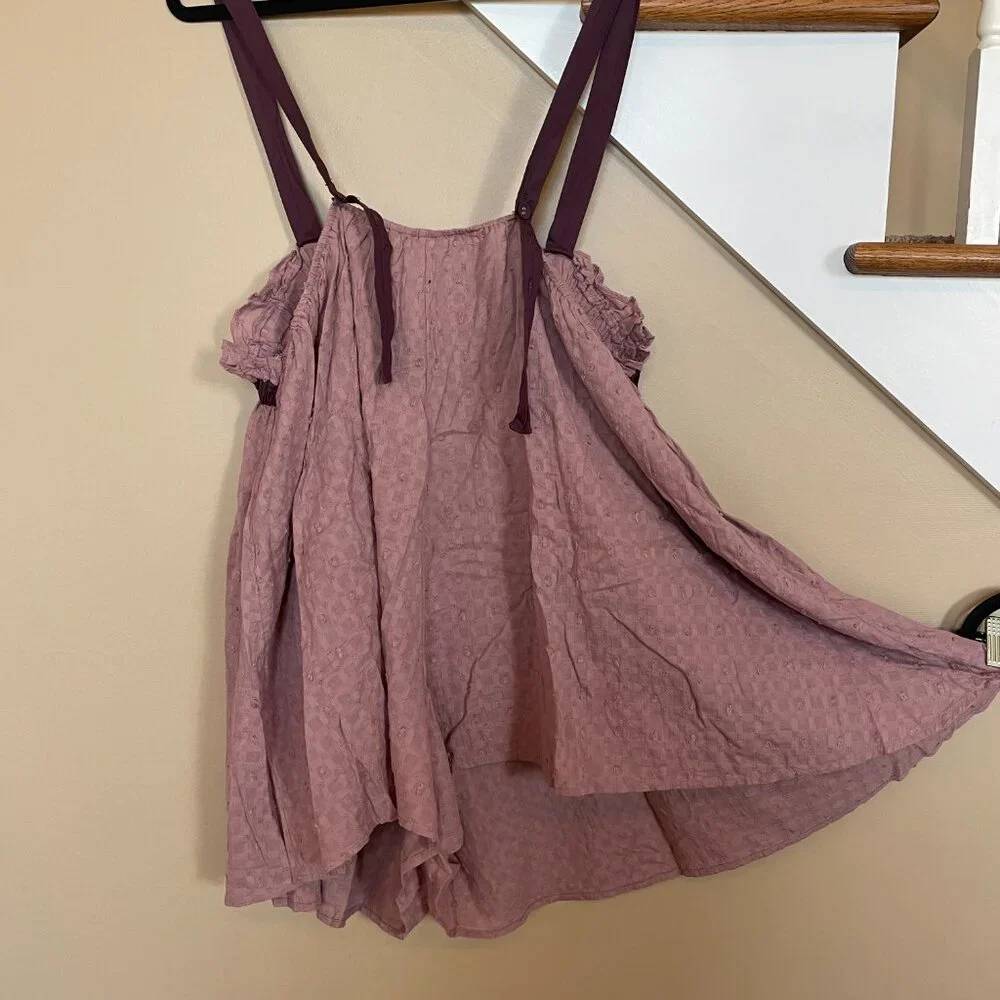 Free People Back to Love Romper Woodrose Combo sz XL - Picture 6 of 7